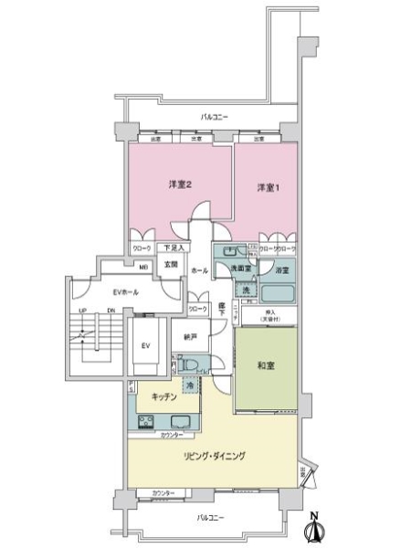 サン・ステージ緑園都市東の街五番館の間取図