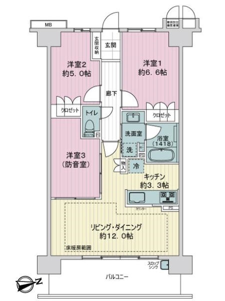 ライオンズ須磨離宮公園の間取図
