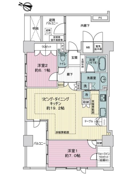 ライオンズマンション神戸栄町通の間取図