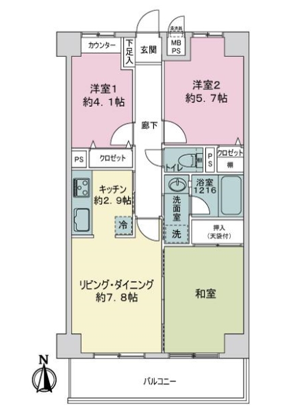ライオンズマンション小岩大杉公園の間取図