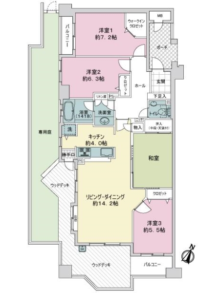 アーサー井尻ウェルステージの間取図