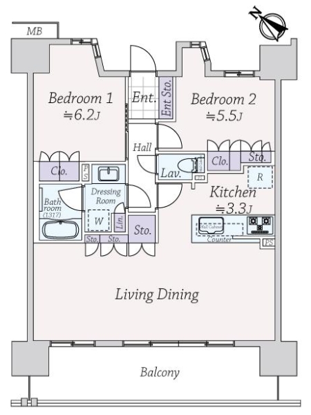 ライオンズ川口並木グランゲートの間取図
