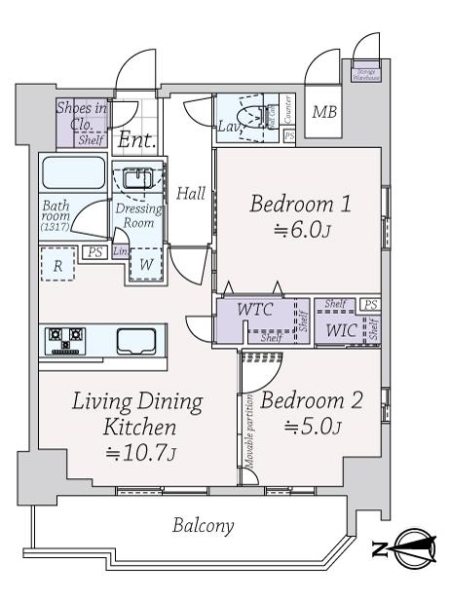 エステムプラザ南船場レジスタの間取図