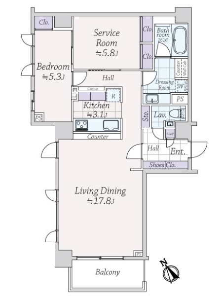 ライオンズマンション南青山グランフォートの間取図