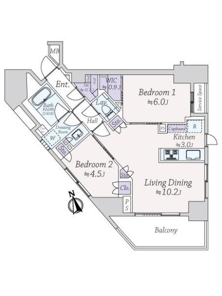 パークリュクス市谷薬王寺の間取図