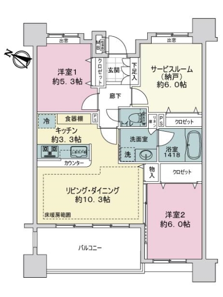 サニーコート武蔵浦和の間取図