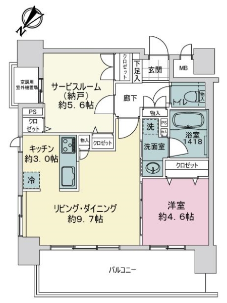 アメックス博多ベルテックステージの間取図