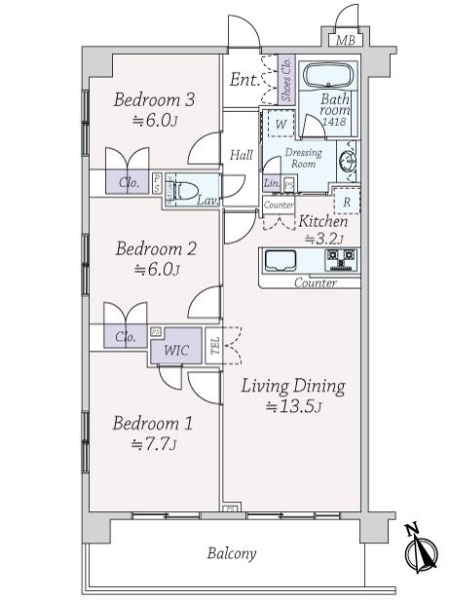 アデニウム菊名の間取図