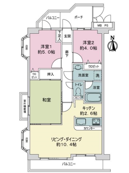 クリオ武蔵中原壱番館の間取図