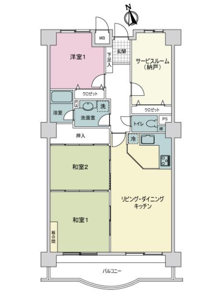 シティコーポ植田Ｂ棟の間取図