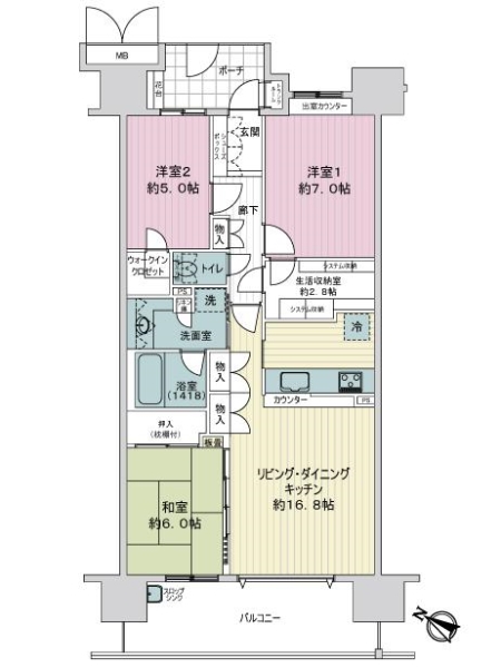 シーブレスの間取図
