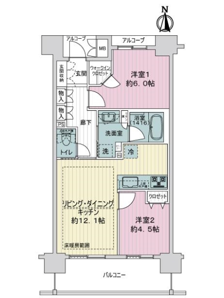 プレサンスロジェ京都烏丸五条の間取図