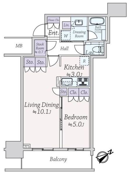 ドレッセタワー新綱島の間取図