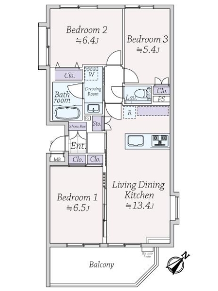 ＷＴＣ代々木ガーデンの間取図