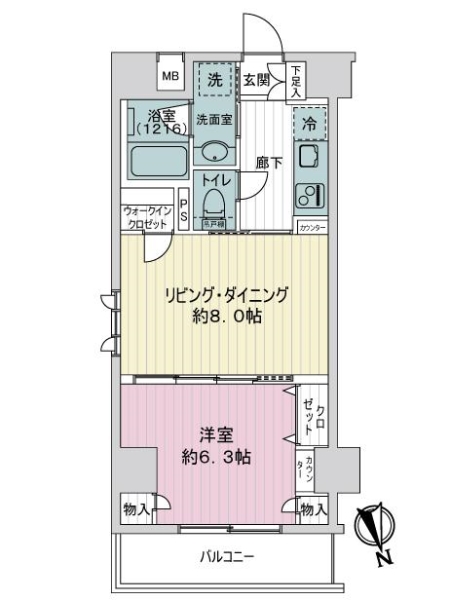 日神デュオステージ浅草松が谷の間取図
