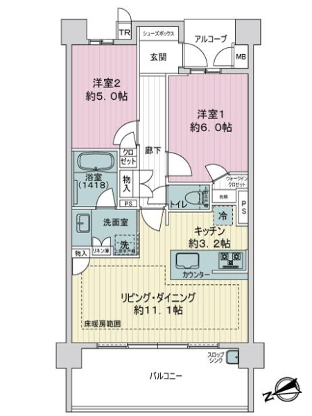 メイツナゴヤドームＷＥＳＴの間取図