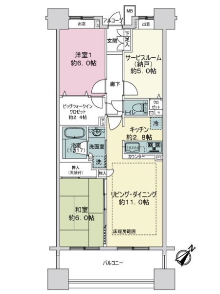 クレストシティタワーズ横浜の間取図