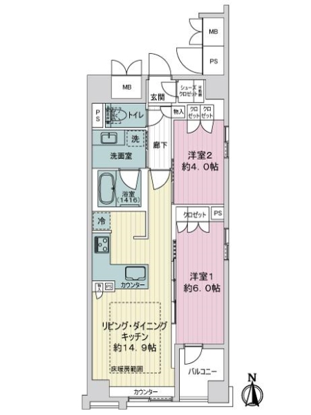サンメゾン京都堺町通ザ・テラスの間取図