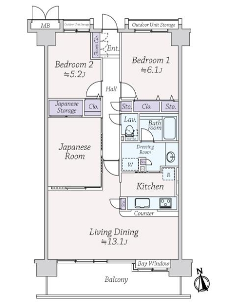 ＷＩＳＥ２２２の間取図