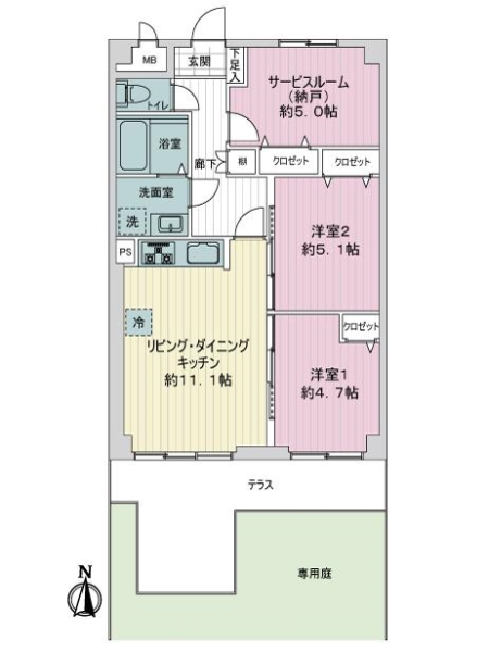 ライオンズマンション与野本町の間取図