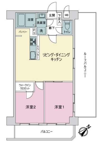 ダイアパレスクロッシングマインド横浜の間取図