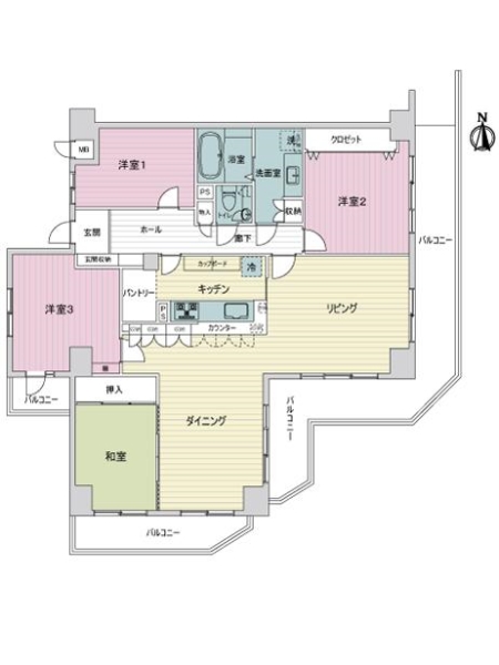 ライオンズマンション豊中少路の間取図