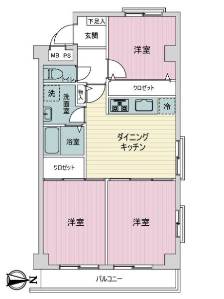 ライオンズマンション鴨居第３の間取図