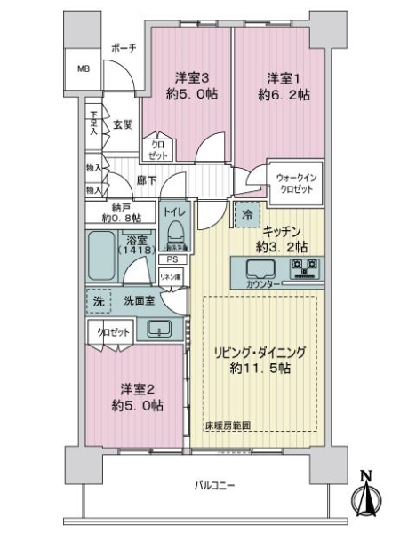シティタワー金町　タワー棟の間取図