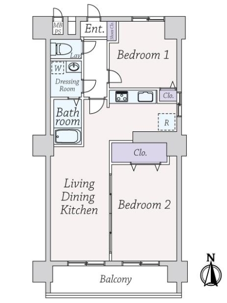 日商岩井方南町マンションの間取図