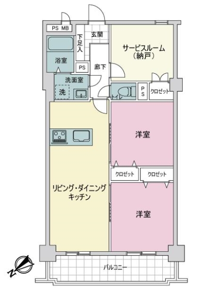ライオンズマンション宮前平第３　Ｂ棟の間取図