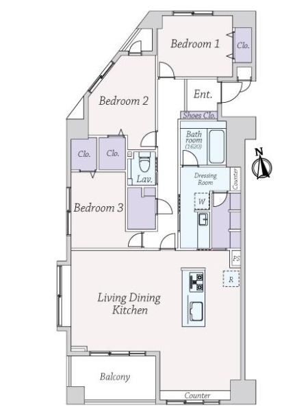 コアマンション桜坂プレジオ弐番館の間取図