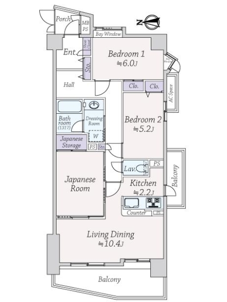ライオンズシティ神楽坂の間取図