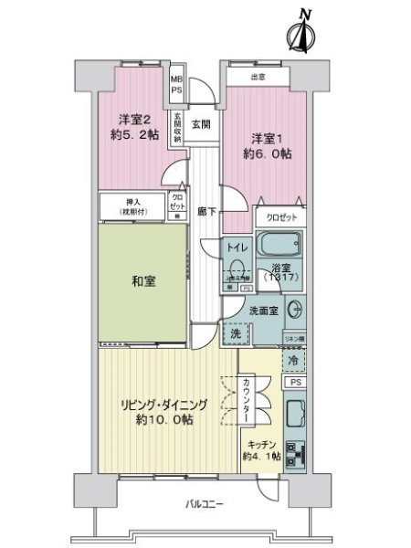 ライオンズヴィアーレ大宮の間取図
