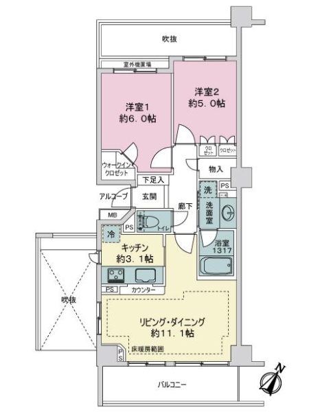 プレジア西日暮里の間取図