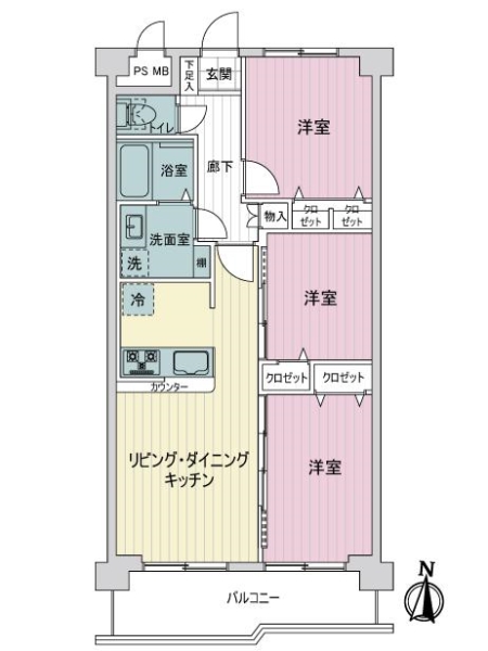 ライオンズマンション五日市の間取図