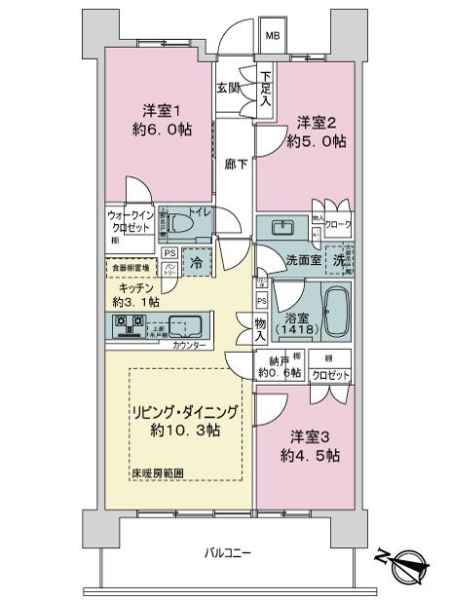 パークホームズ阿佐ヶ谷の間取図