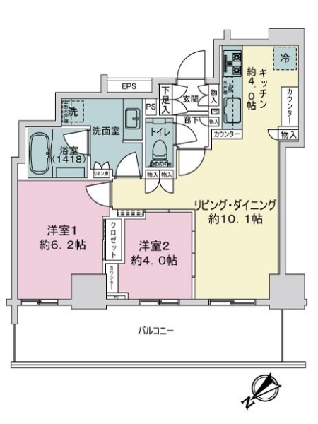 ドレッセタワー武蔵小杉の間取図