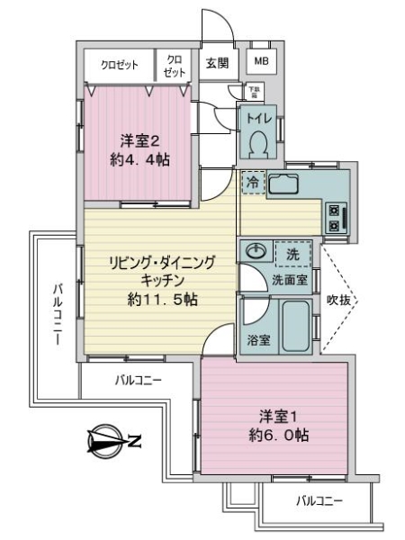 ルミエール紫野の間取図