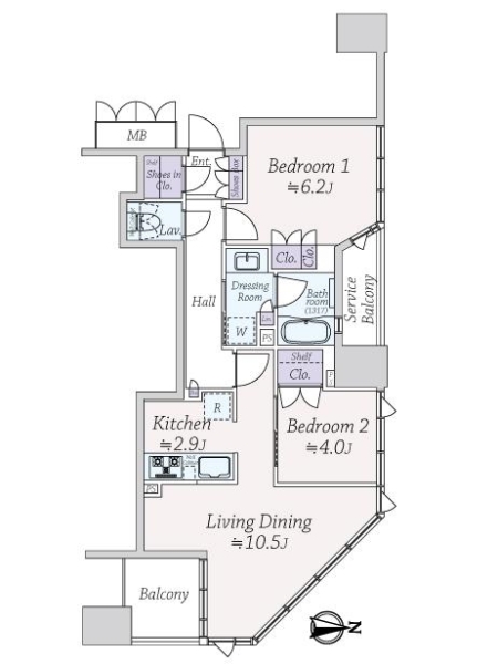 ブランズタワー大阪本町の間取図