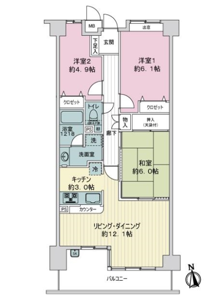 ヴィルヌーブガーデンズ綾瀬の間取図