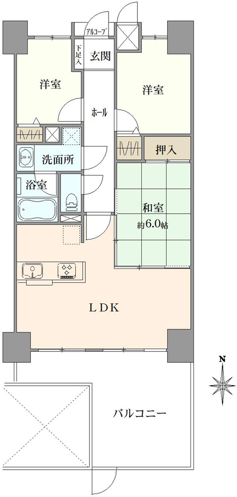 ライオンズガーデン稲毛園生町の間取図