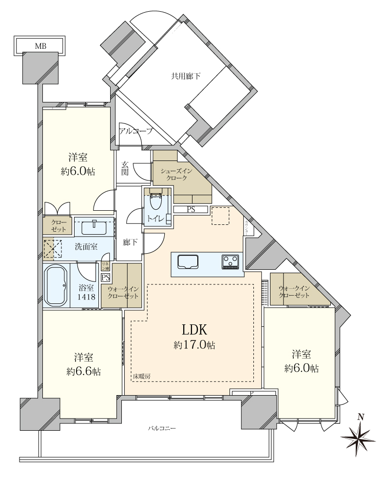 プラウドシティ小竹向原グランドコートの間取図