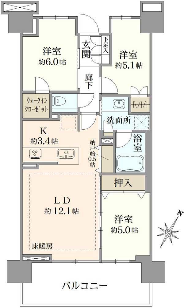 プラウド浦和常盤テラスの間取図