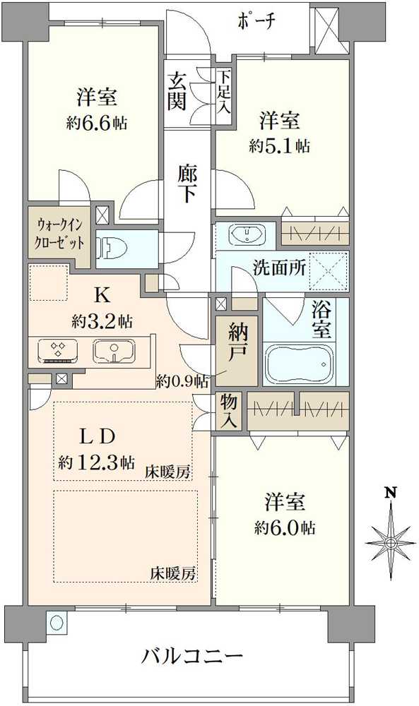 プラウド浦和岸町ガーデニアの間取図