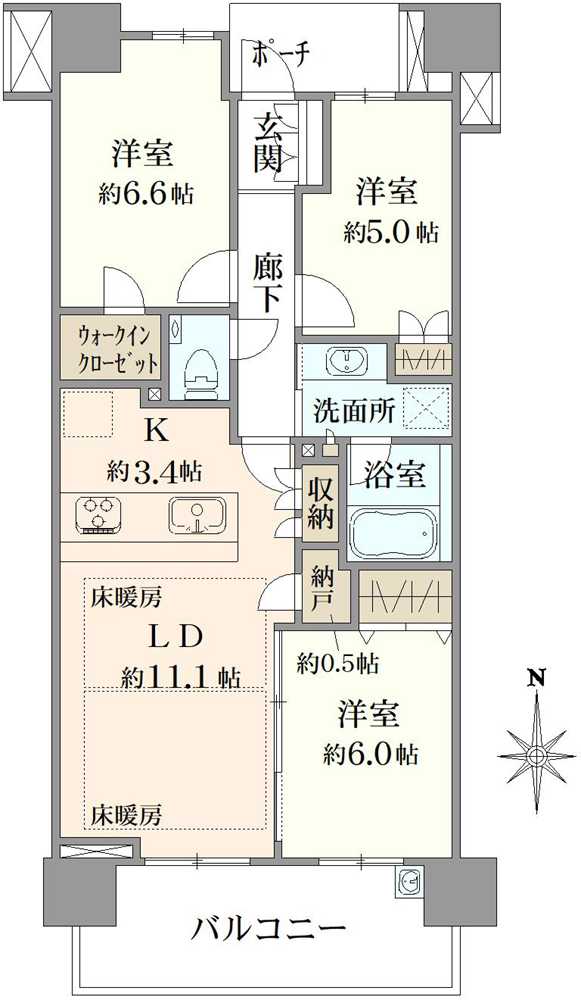 プラウド浦和仲町マークスの間取図