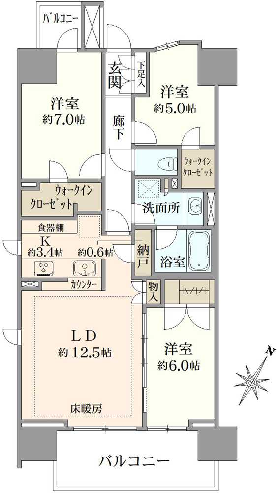 ザ・パークハウス南浦和ガーデンの間取図