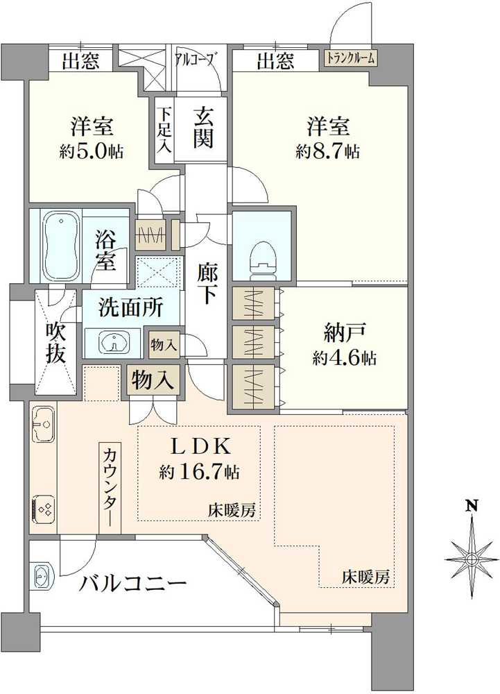 ファストジュール浦和高砂の間取図