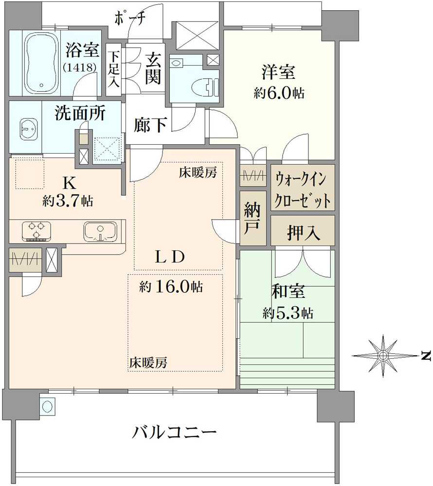 プラウド浦和仲町アクアフォーレの間取図