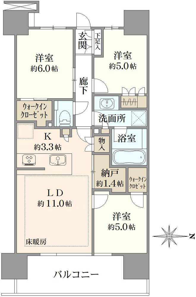 パークホームズ浦和仲町二丁目の間取図