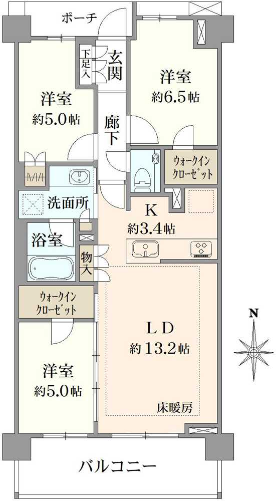 プラウド南浦和神明の間取図
